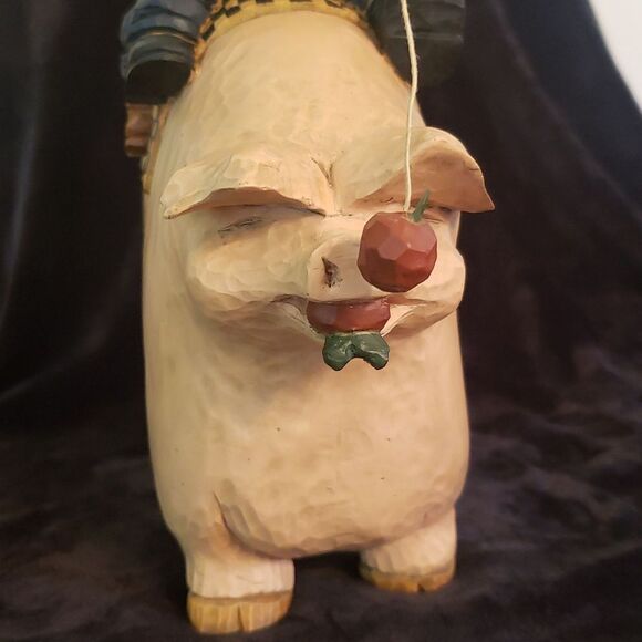 RARE Vtg 1997 Williray Studio Farm Couple Riding Giant Pig - WW3034 Original Box - Picture 8 of 12